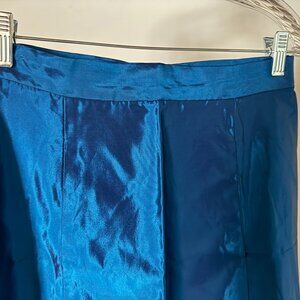 Roberta Blue Satin Maxi Skirt | Fluid A-Line | Evening / Formal